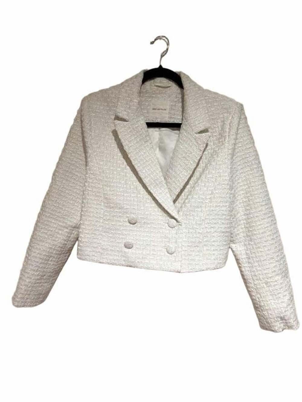 Avec Les Filles Double Breasted Cropped Jacket Size M White